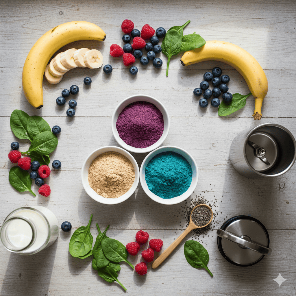 Qué es un superfood - variedad de superalimentos nutritivos como açaí, maca y spirulina